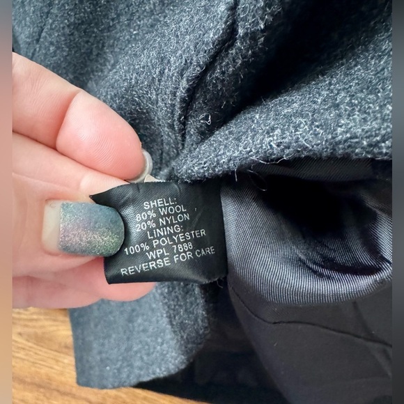 MICHAEL KORS Women's Wool Dark Grey Zip Up Toggle Coat (M) - Picture 6 of 7